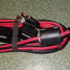 Kabel zasilania do trx YAESU ICOM KENWOOD wtyk 6pin / podwójny-po dwie żyły 2x 5mm2 + filtr
