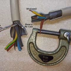 Kabel zasilający 3x1,5 mm2  ekranowany Pb