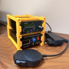 Radio uSDX+ v2 + Tuner antenowy ATU-100 + mikrofon Baofeng + zasilacz TRX transceiver SSB QRP KF HF 5W radiostacja atu100 plus